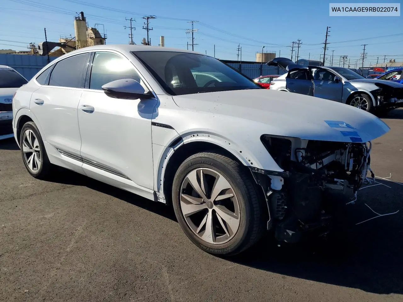 2024 Audi Q8 E-Tron Sportback Premium Plus VIN: WA1CAAGE9RB022074 Lot: 46932326