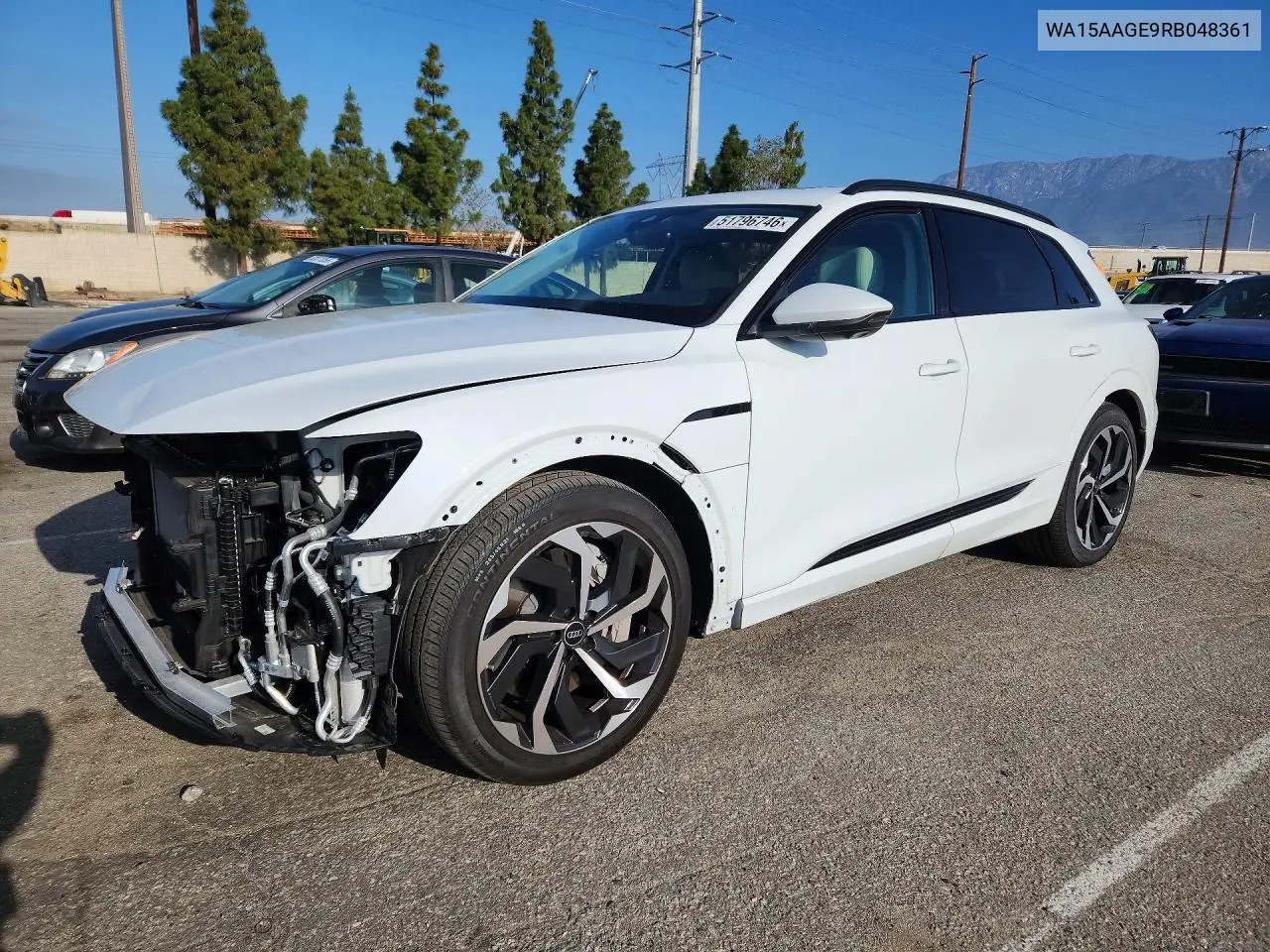 2024 Audi Q8 E-Tron Premium Plus VIN: WA15AAGE9RB048361 Lot: 51796746