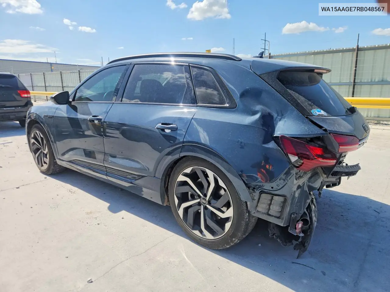 2024 Audi Q8 E-Tron Premium Plus VIN: WA15AAGE7RB048567 Lot: 59791886