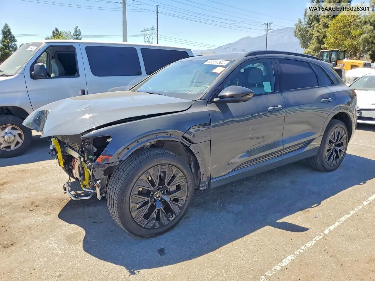 2024 Audi Q8 E-Tron Prestige VIN: WA16AAGE7RB026301 Lot: 60087396
