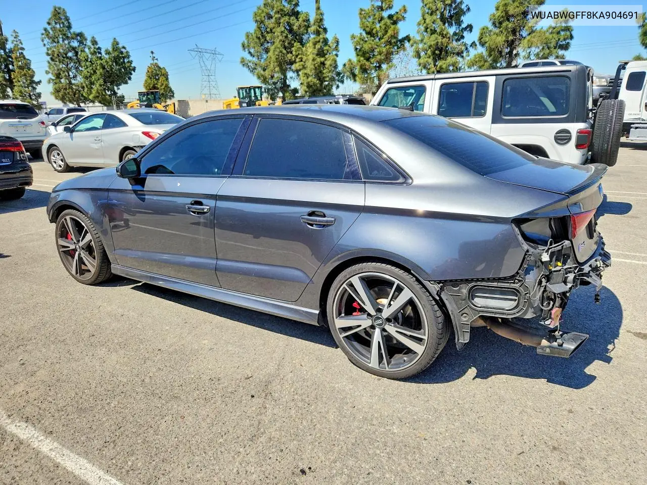 2019 Audi Rs3 VIN: WUABWGFF8KA904691 Lot: 51911486