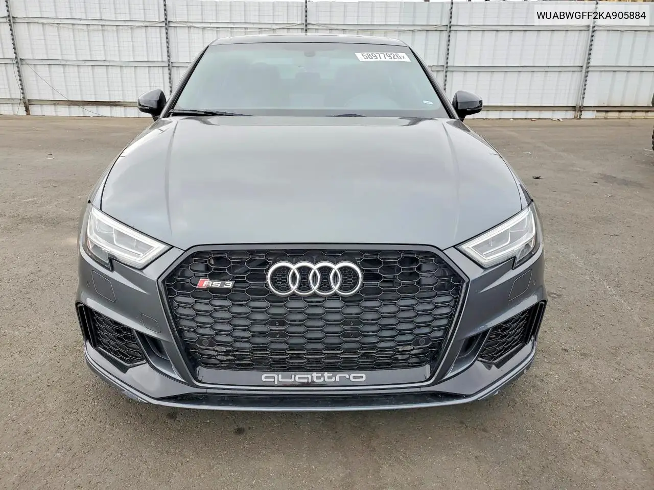 2019 Audi Rs3 VIN: WUABWGFF2KA905884 Lot: 58977926