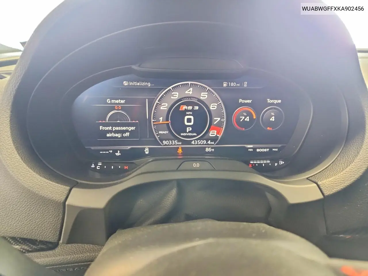 2019 Audi Rs3 VIN: WUABWGFFXKA902456 Lot: 59137026