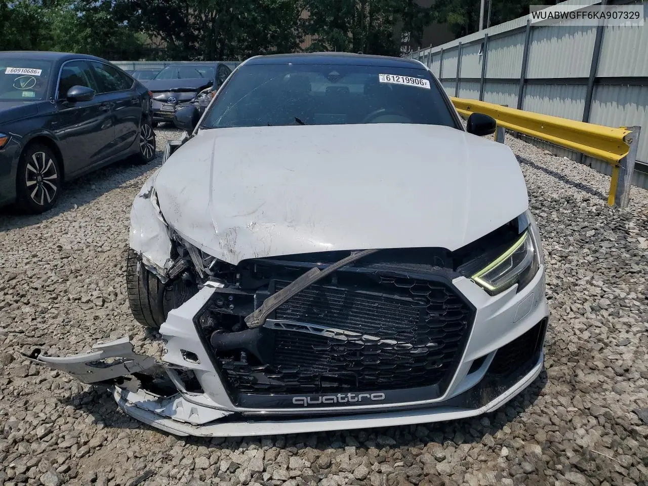 2019 Audi Rs3 VIN: WUABWGFF6KA907329 Lot: 61219906