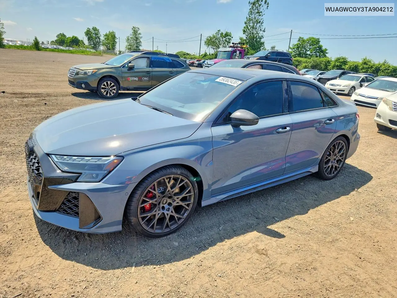 2026 Audi Rs3 VIN: WUAGWCGY3TA904212 Lot: 59362436