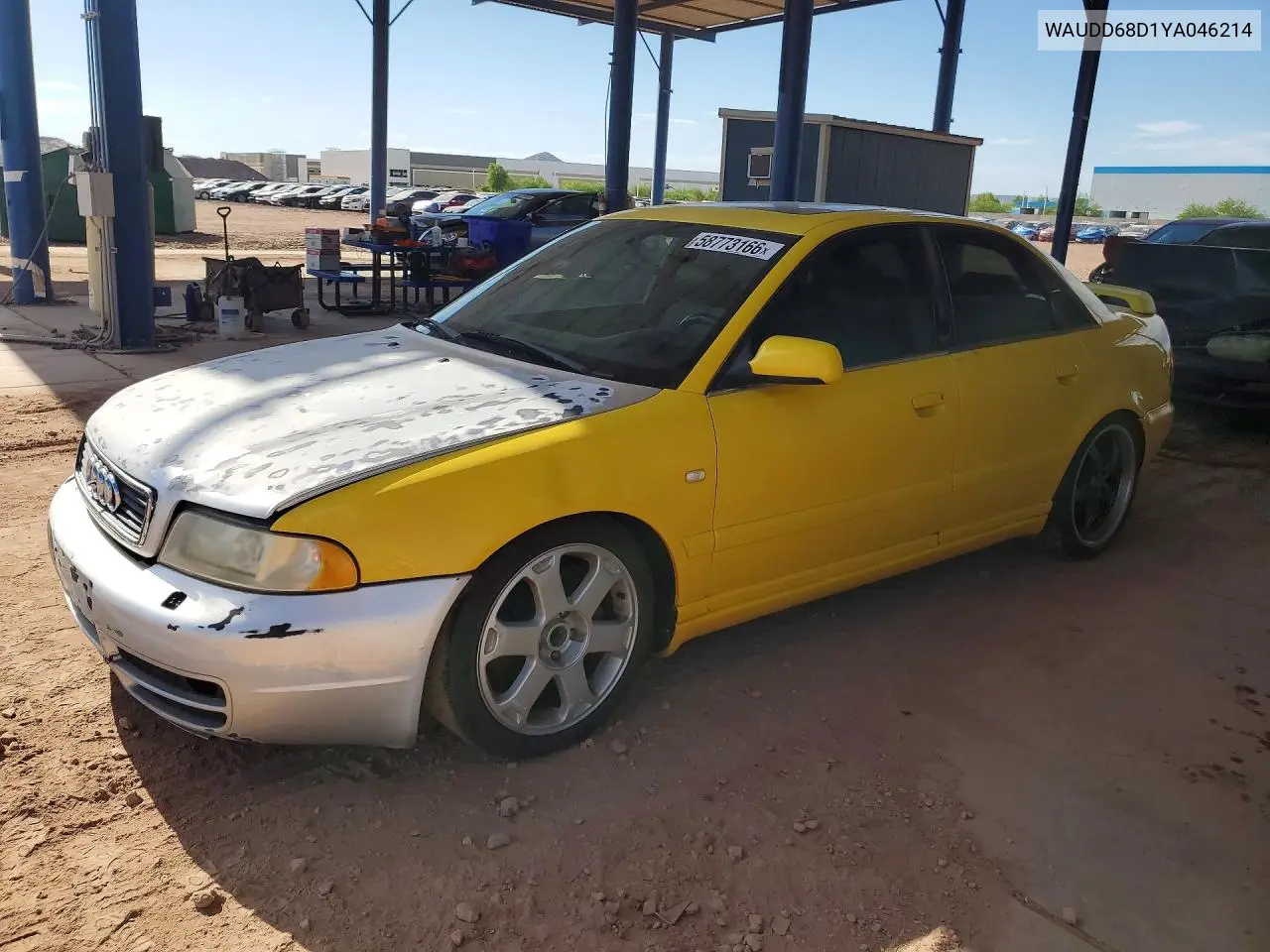 2000 Audi S4 2.7 Quattro VIN: WAUDD68D1YA046214 Lot: 58773166