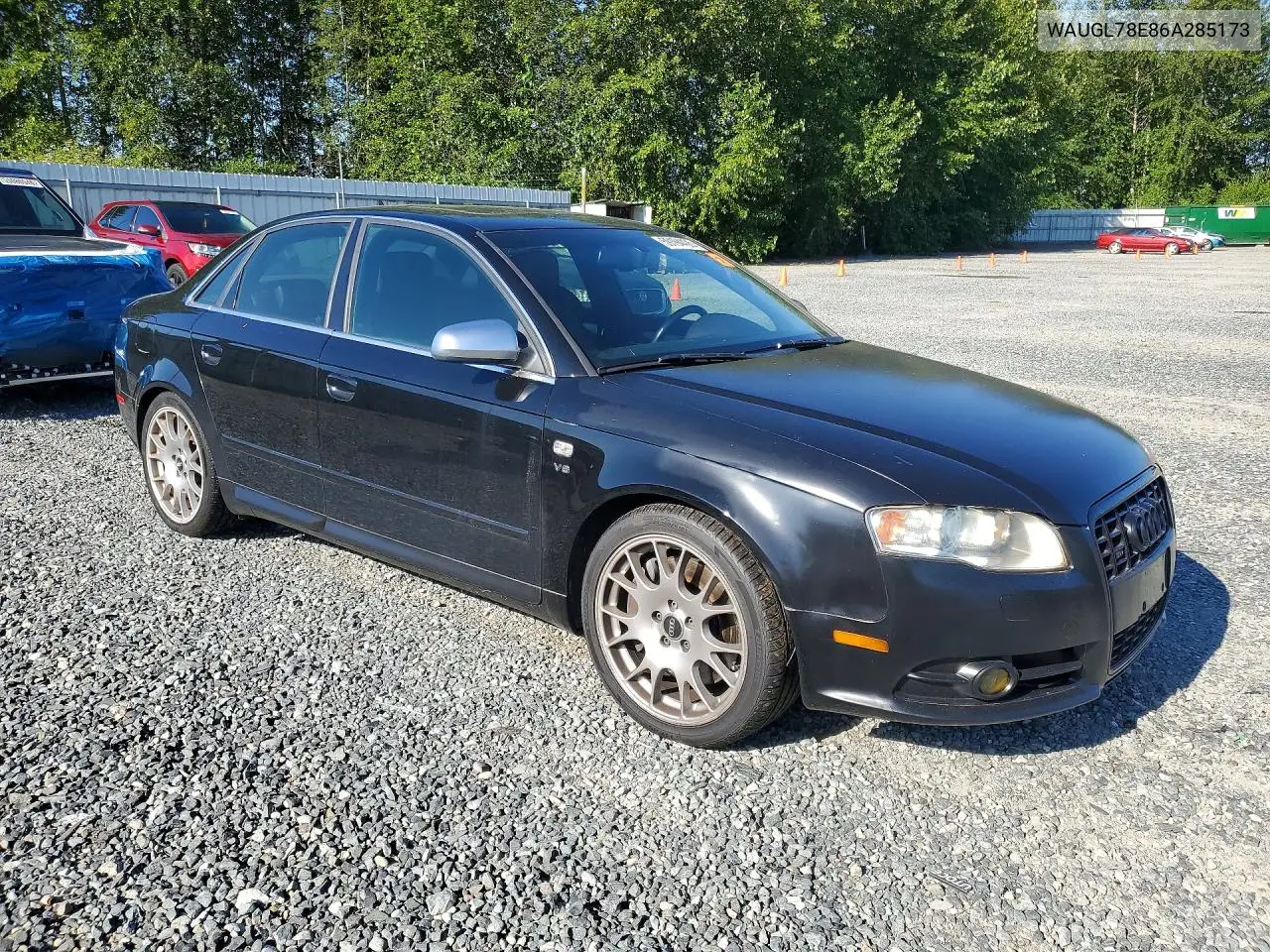2006 Audi S4 Quattro VIN: WAUGL78E86A285173 Lot: 59194426