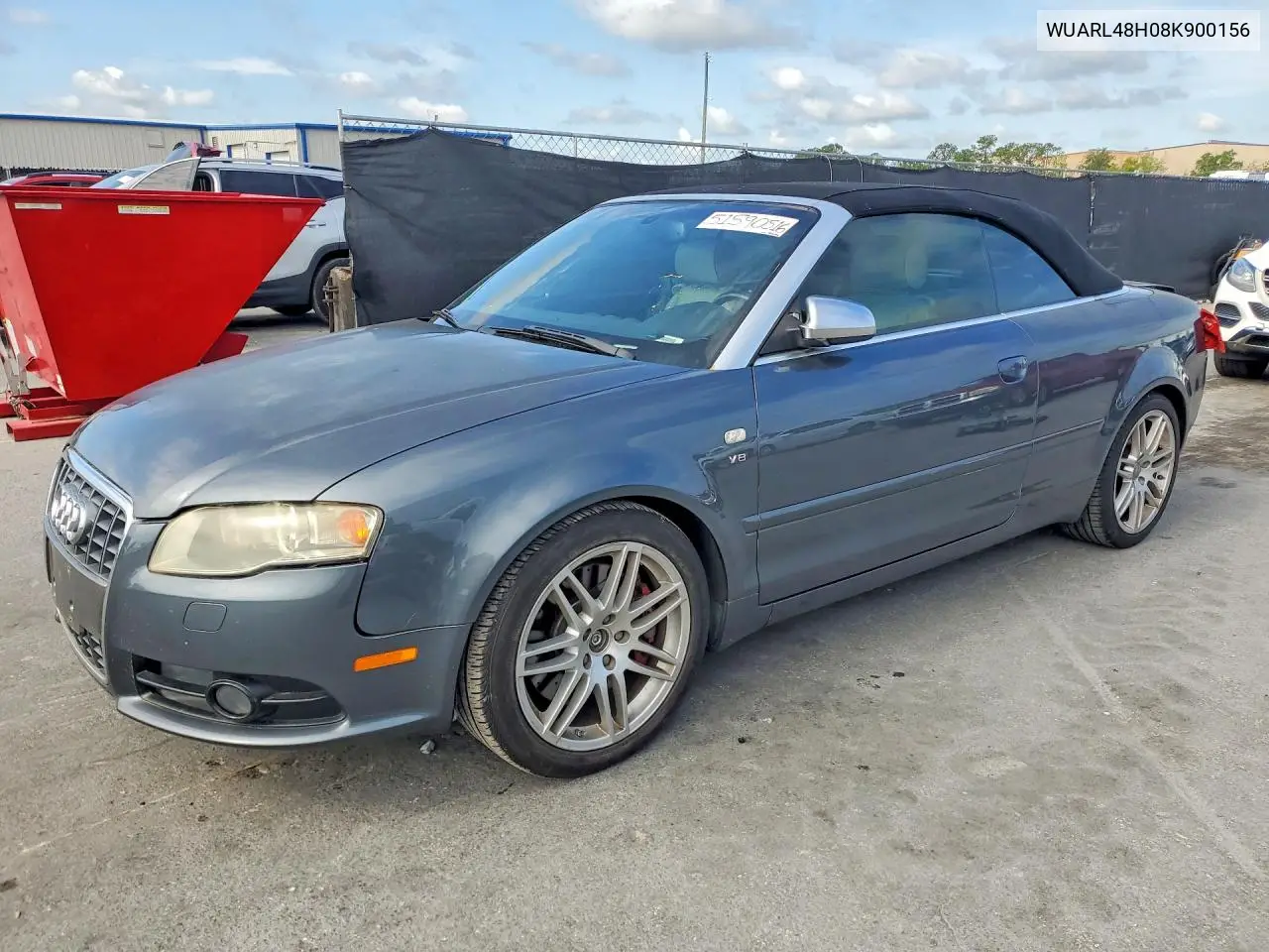2008 Audi S4 Quattro Cabriolet VIN: WUARL48H08K900156 Lot: 51590516