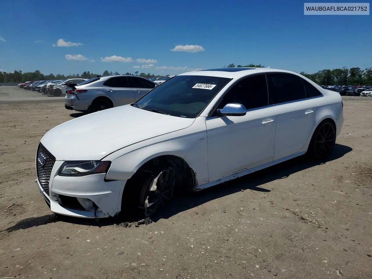 2012 Audi S4 Premium Plus VIN: WAUBGAFL8CA021752 Lot: 54627666