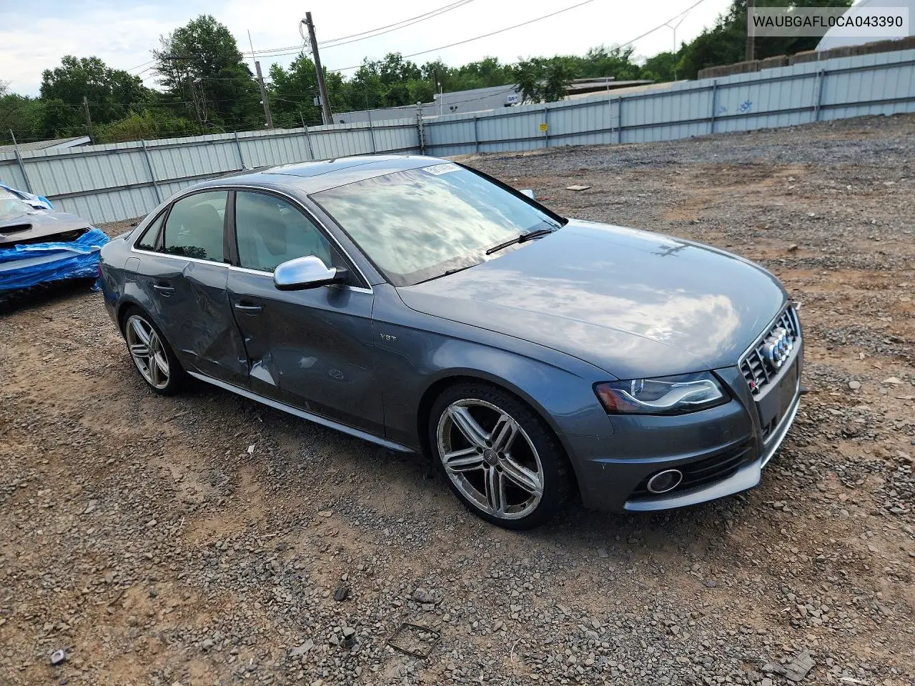 2012 Audi S4 Premium Plus VIN: WAUBGAFL0CA043390 Lot: 59174166
