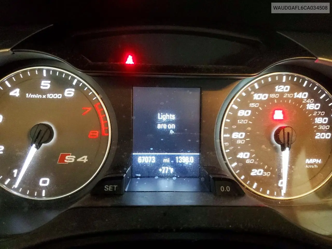 2012 Audi S4 Premium Plus VIN: WAUDGAFL6CA034508 Lot: 61711656