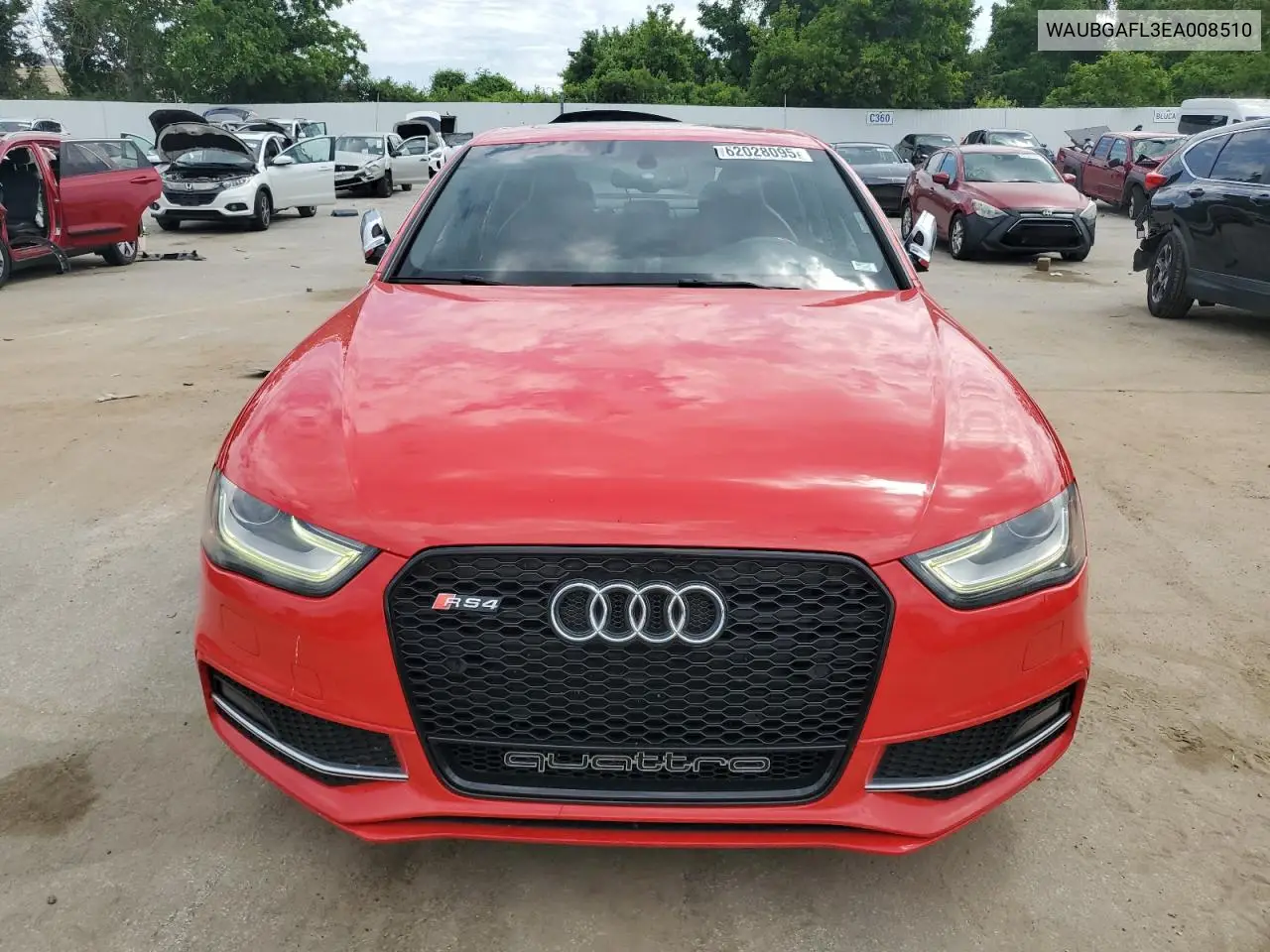 2014 Audi S4 Quattro VIN: WAUBGAFL3EA008510 Lot: 62028095