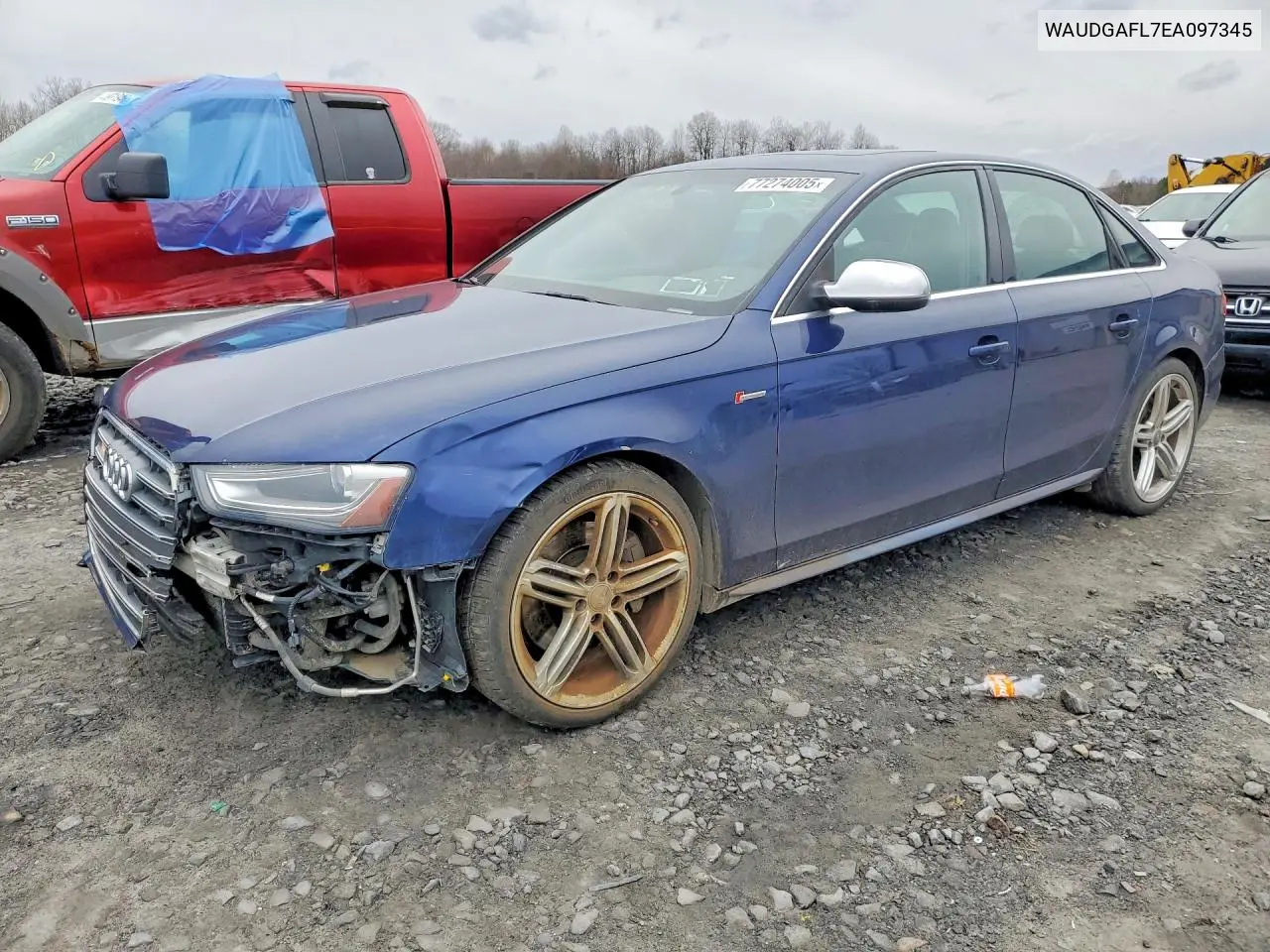 2014 Audi S4 Premium Plus VIN: WAUDGAFL7EA097345 Lot: 77274005