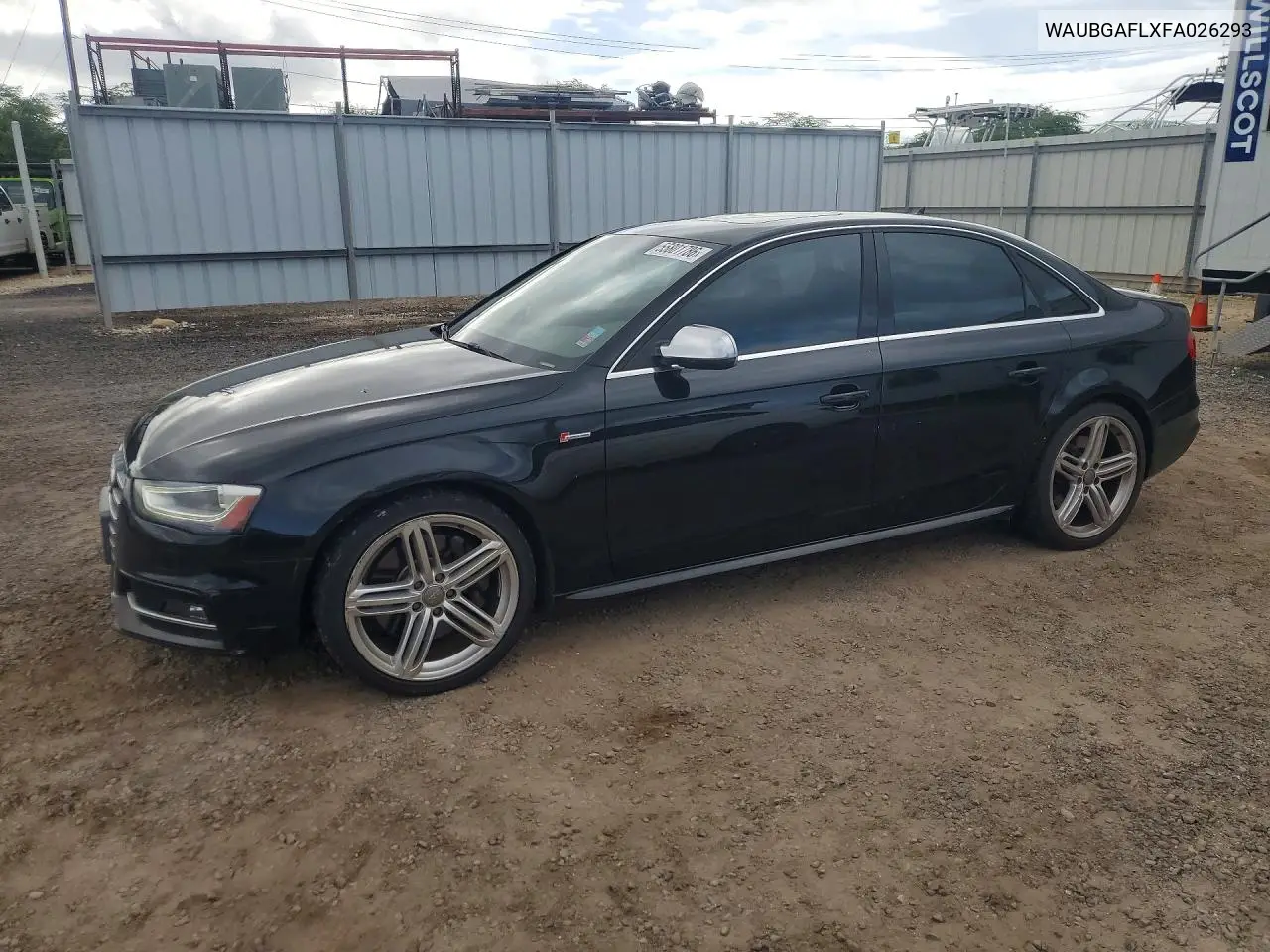 2015 Audi S4 Premium Plus VIN: WAUBGAFLXFA026293 Lot: 55801786