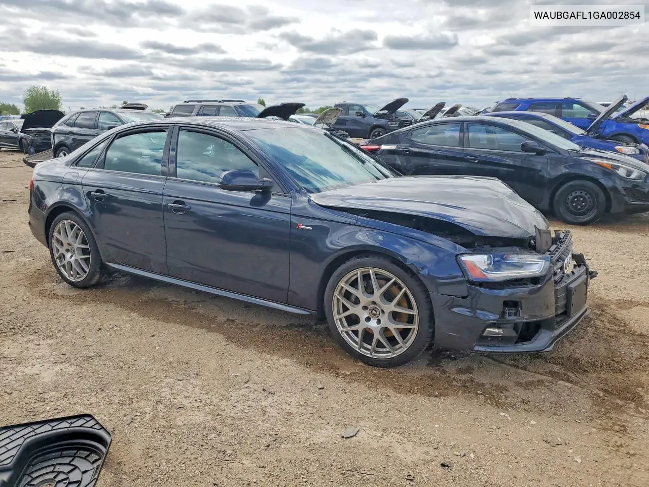2016 Audi S4 Premium Plus VIN: WAUBGAFL1GA002854 Lot: 54083306