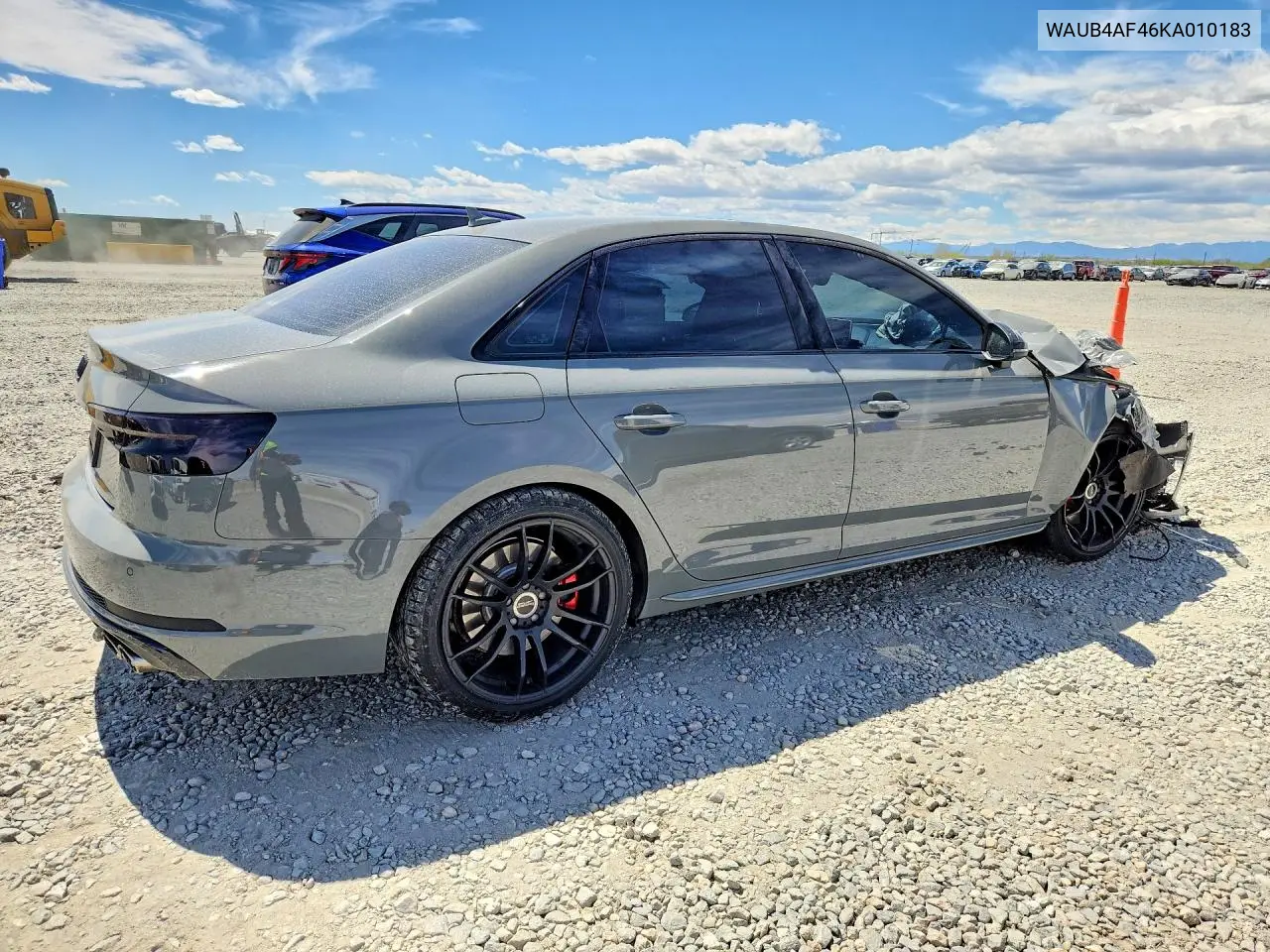 2019 Audi S4 Premium Plus VIN: WAUB4AF46KA010183 Lot: 50172006