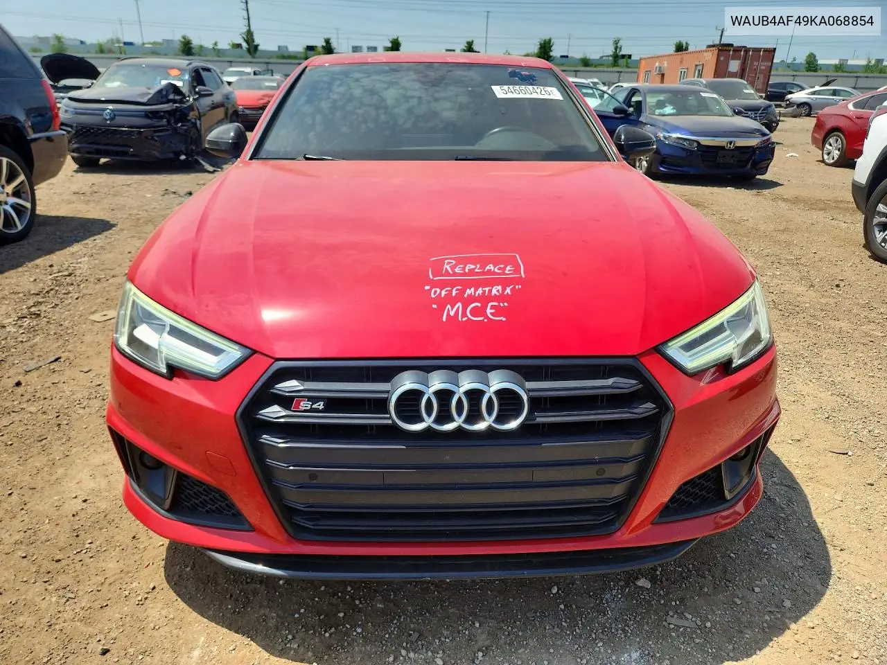 2019 Audi S4 VIN: WAUB4AF49KA068854 Lot: 54660426