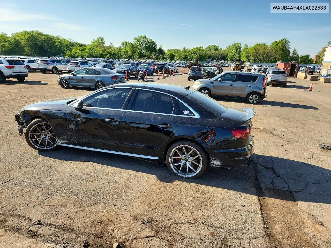2020 Audi S4 Premium Plus VIN: WAUB4AF4XLA022533 Lot: 53900266