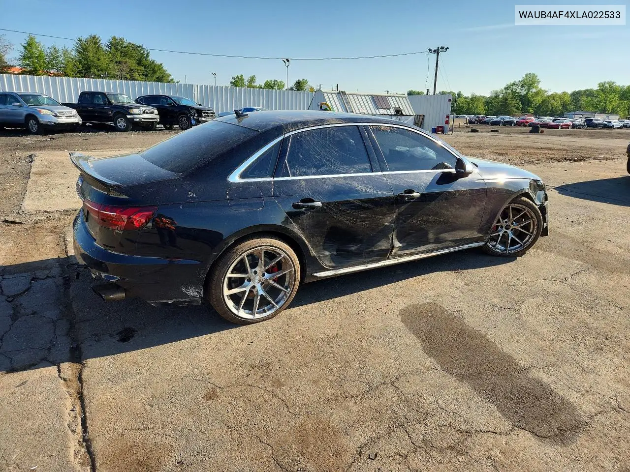 2020 Audi S4 Premium Plus VIN: WAUB4AF4XLA022533 Lot: 53900266