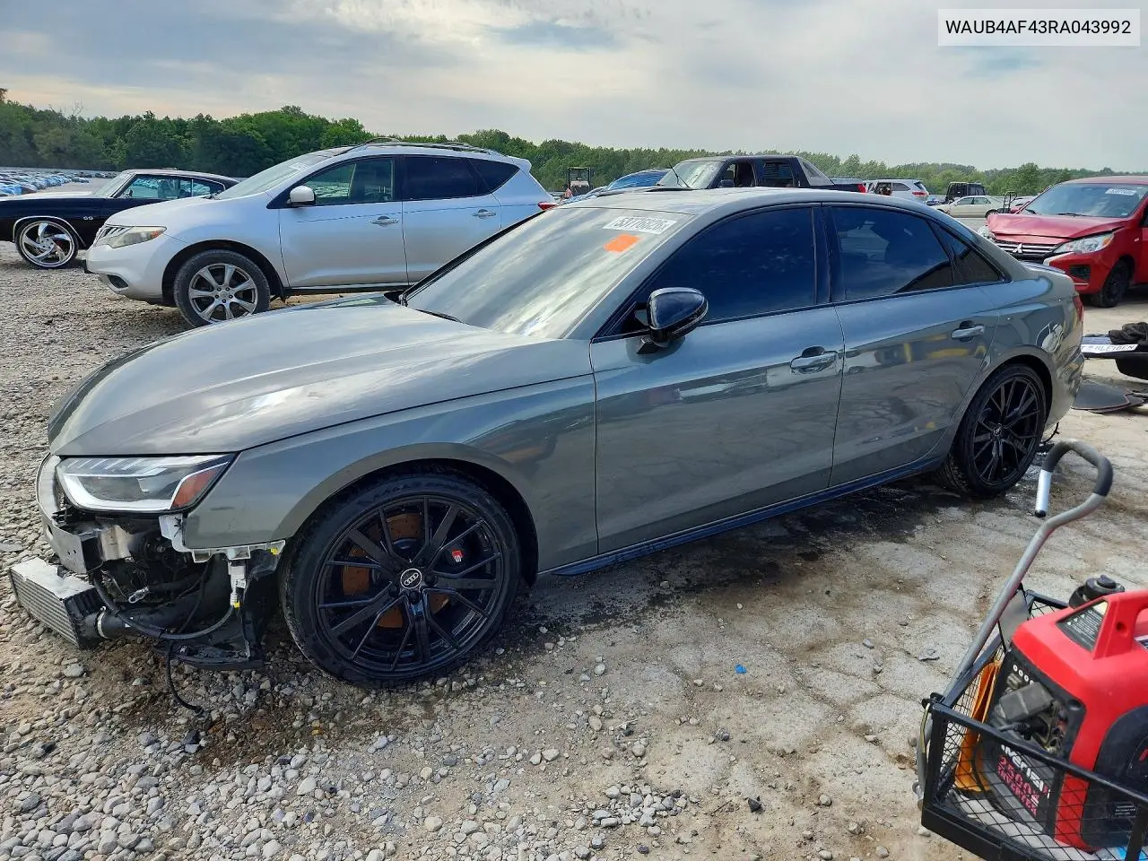 2024 Audi S4 Premium Plus VIN: WAUB4AF43RA043992 Lot: 53776826