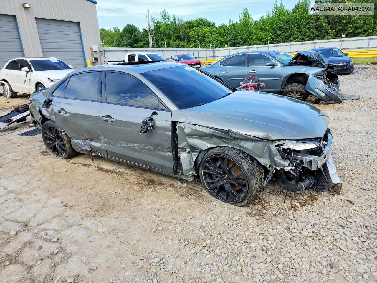 2024 Audi S4 Premium Plus VIN: WAUB4AF43RA043992 Lot: 53776826