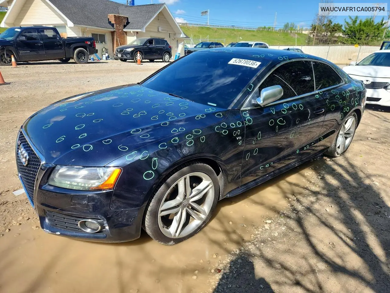 2012 Audi S5 Premium Plus VIN: WAUCVAFR1CA005794 Lot: 52678036