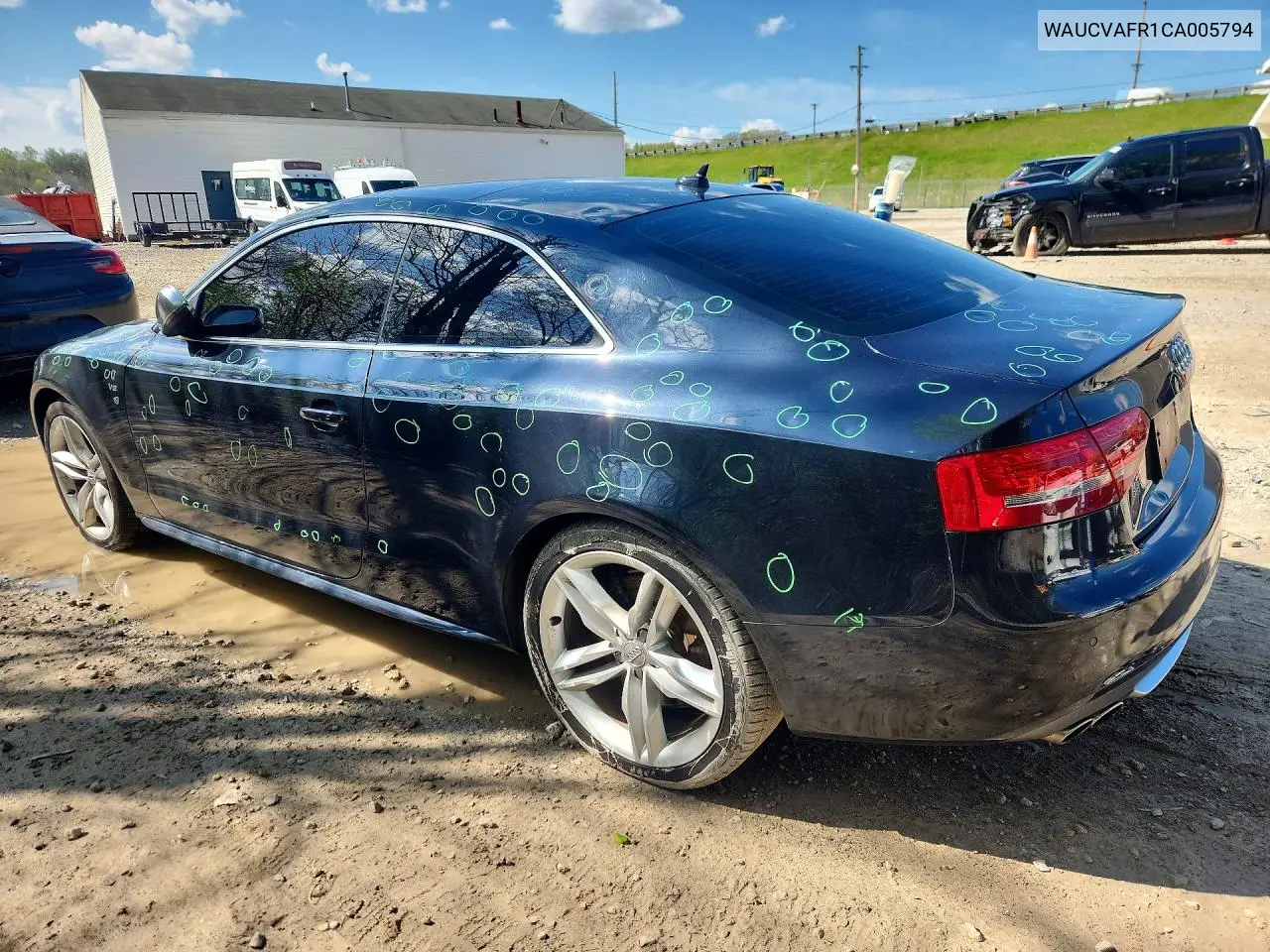 2012 Audi S5 Premium Plus VIN: WAUCVAFR1CA005794 Lot: 52678036
