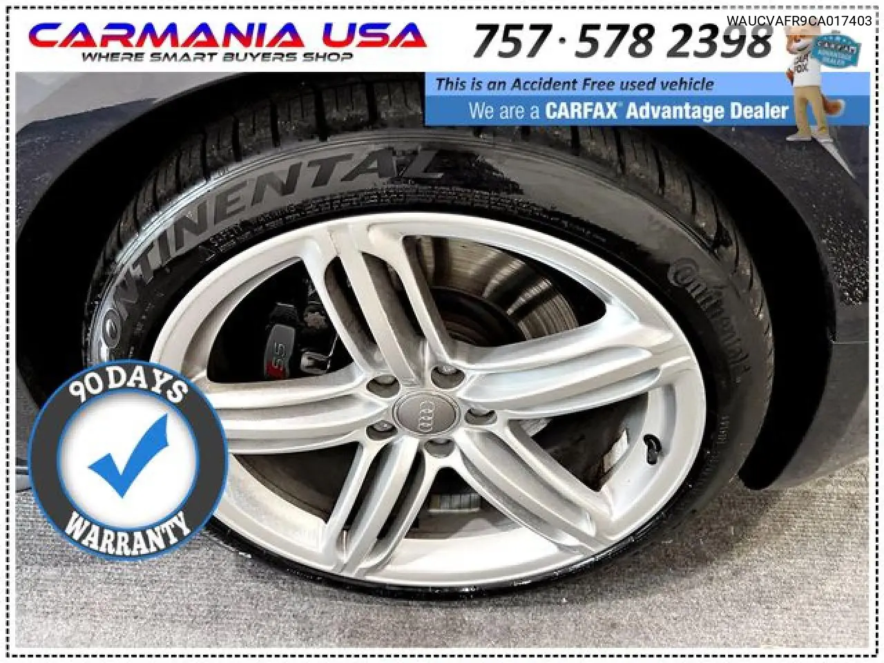 2012 Audi S5 Premium Plus VIN: WAUCVAFR9CA017403 Lot: 56252702