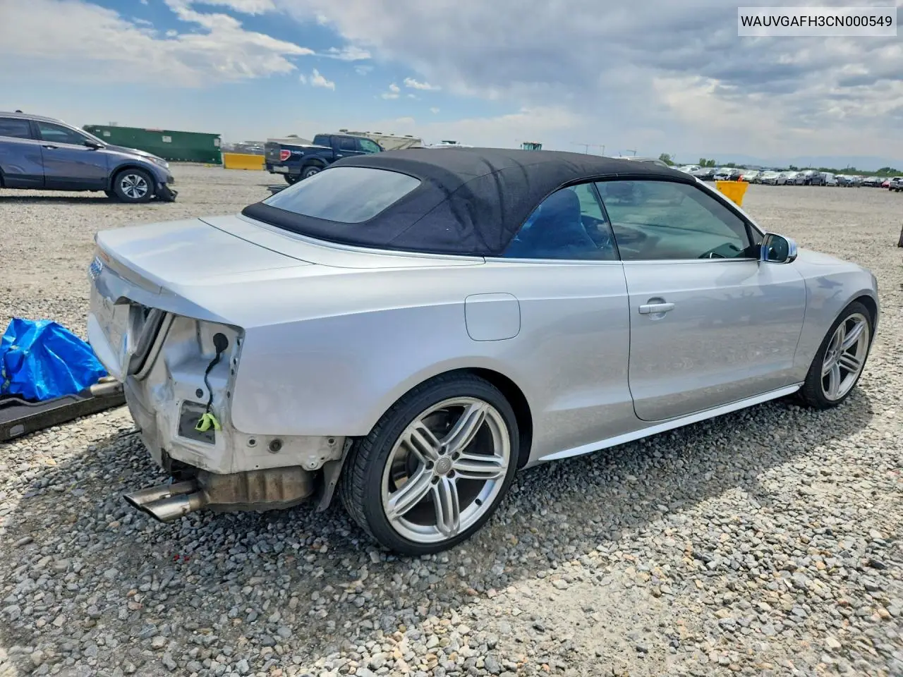 2012 Audi S5 Prestige VIN: WAUVGAFH3CN000549 Lot: 56715796