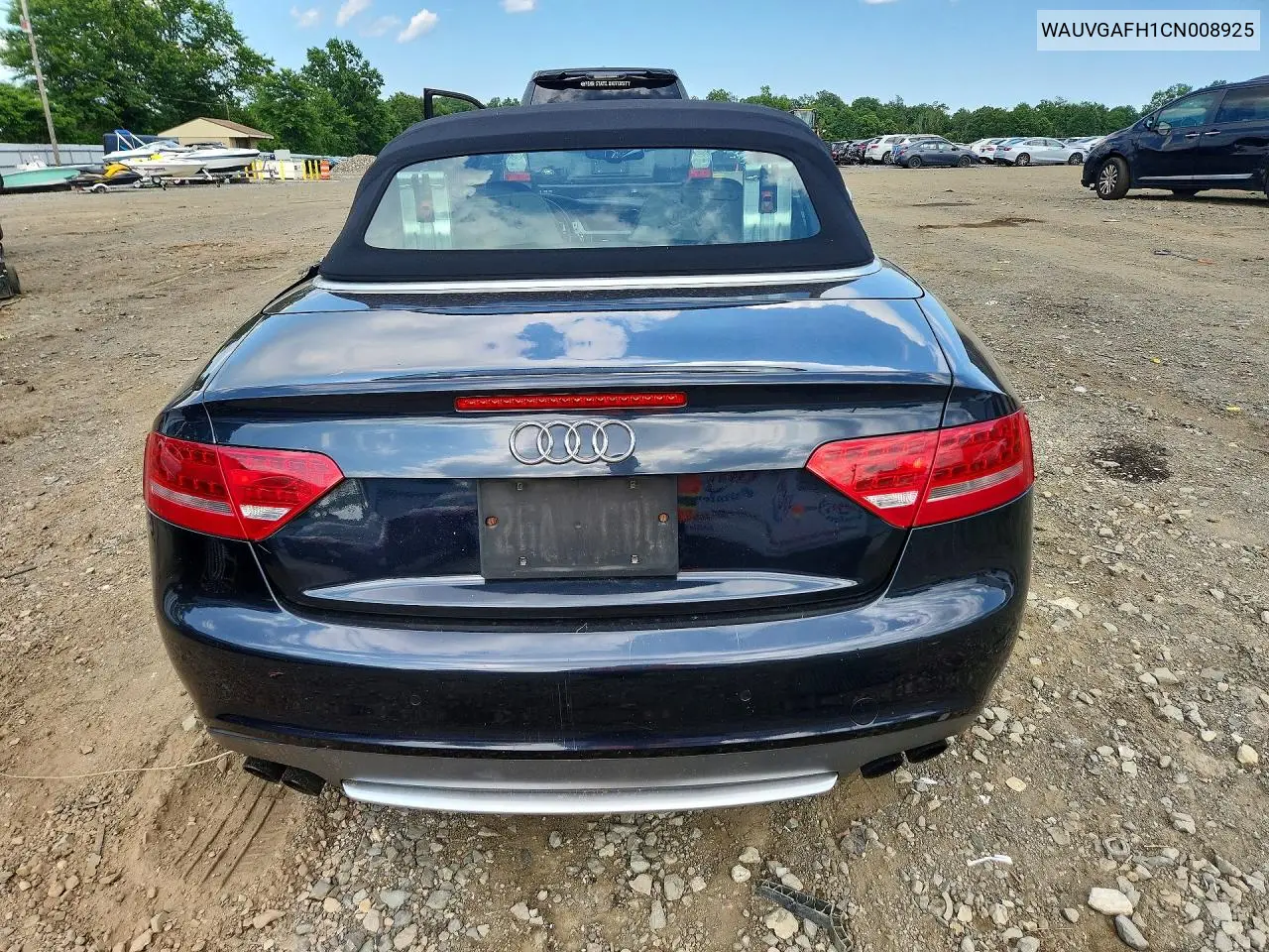 2012 Audi S5 Prestige VIN: WAUVGAFH1CN008925 Lot: 58833956