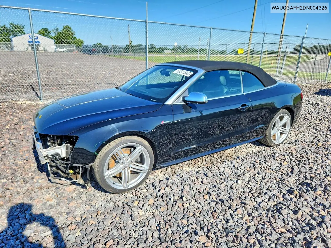 2013 Audi S5 Premium Plus VIN: WAUCGAFH2DN004326 Lot: 58275346