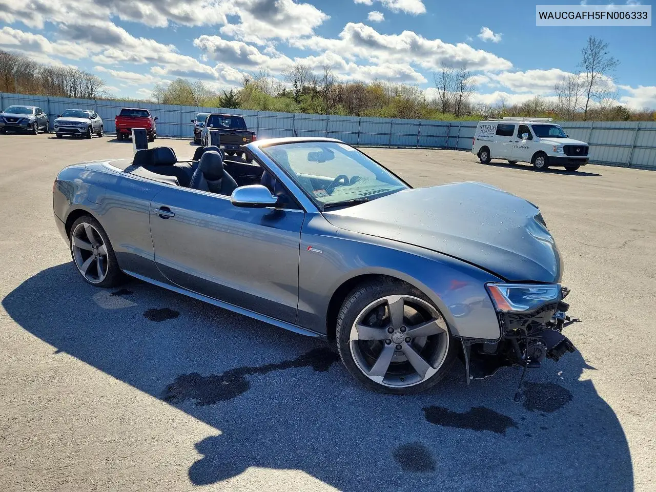 2015 Audi S5 Premium Plus VIN: WAUCGAFH5FN006333 Lot: 50582566