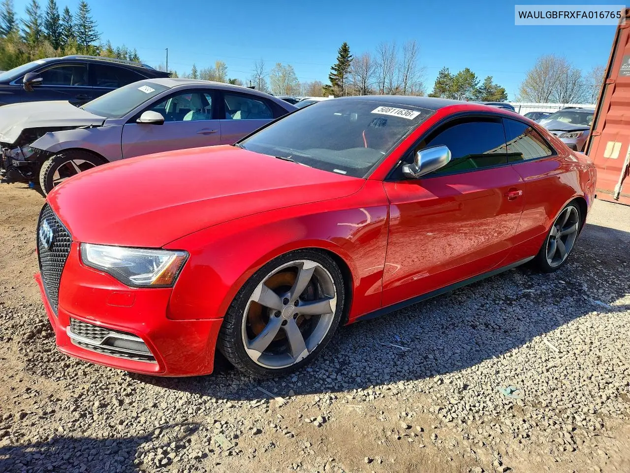 2015 Audi S5 Technik VIN: WAULGBFRXFA016765 Lot: 50811636
