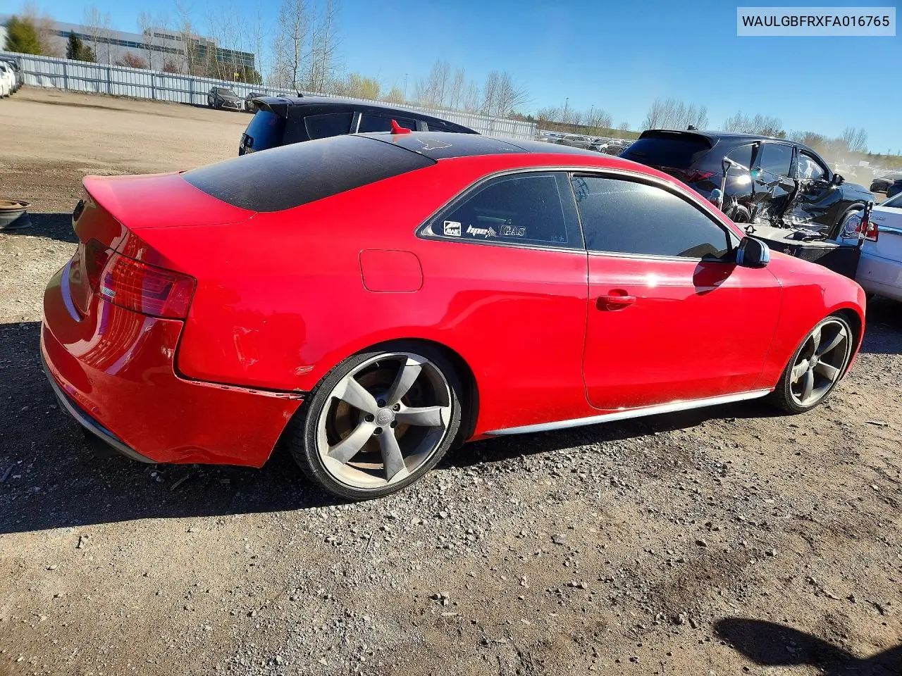 2015 Audi S5 Technik VIN: WAULGBFRXFA016765 Lot: 50811636