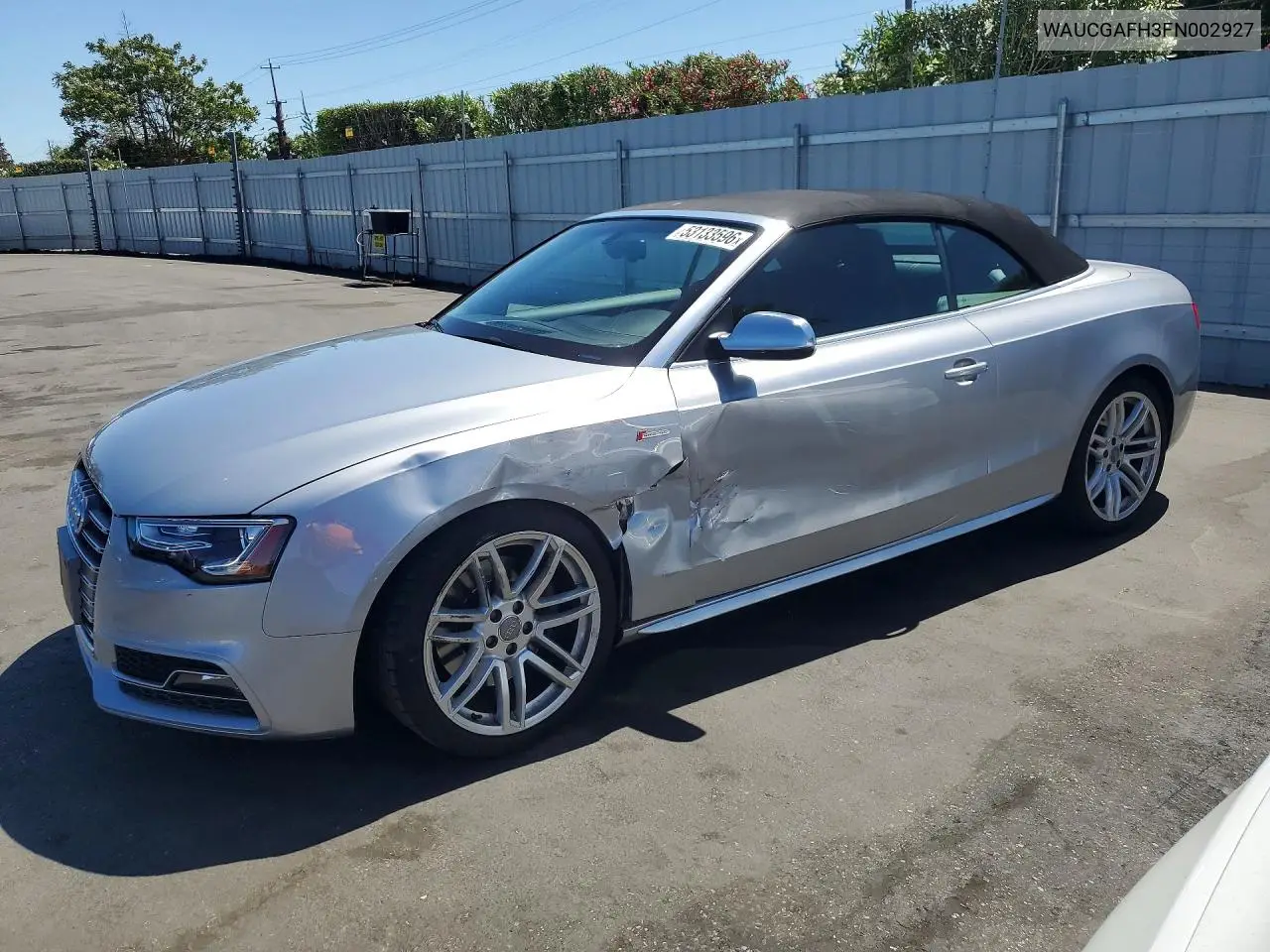 2015 Audi S5 Premium Plus VIN: WAUCGAFH3FN002927 Lot: 53133596