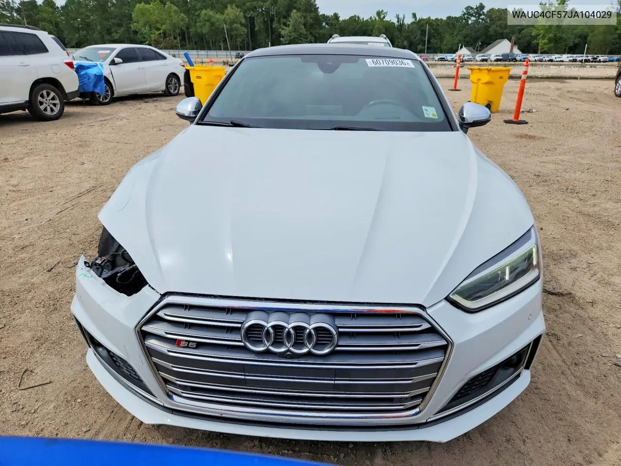 2018 Audi S5 Prestige VIN: WAUC4CF57JA104029 Lot: 60709036