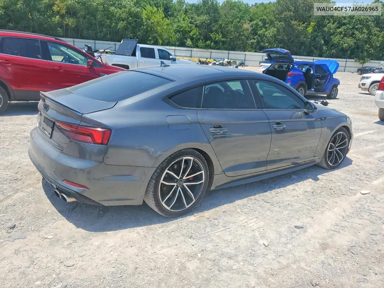 2018 Audi S5 Prestige VIN: WAUC4CF57JA026965 Lot: 61848036