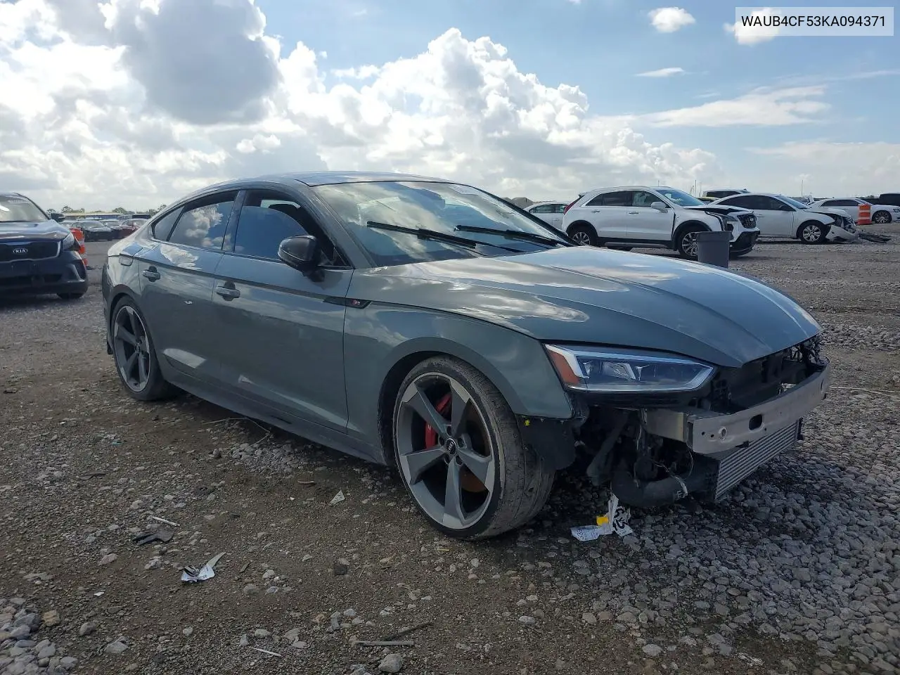 WAUB4CF53KA094371 2019 Audi S5 Premium Plus