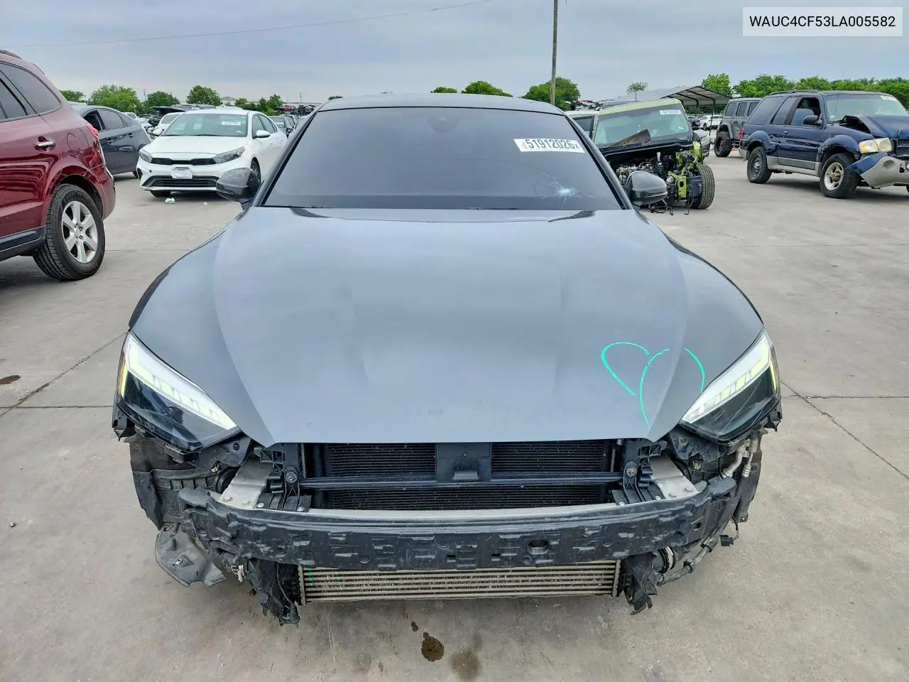 2020 Audi S5 Premium Plus VIN: WAUC4CF53LA005582 Lot: 51912026