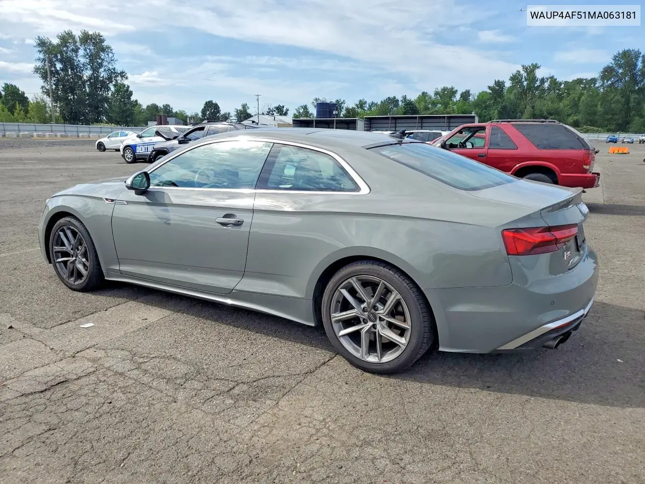 2021 Audi S5 Premium Plus VIN: WAUP4AF51MA063181 Lot: 54757366