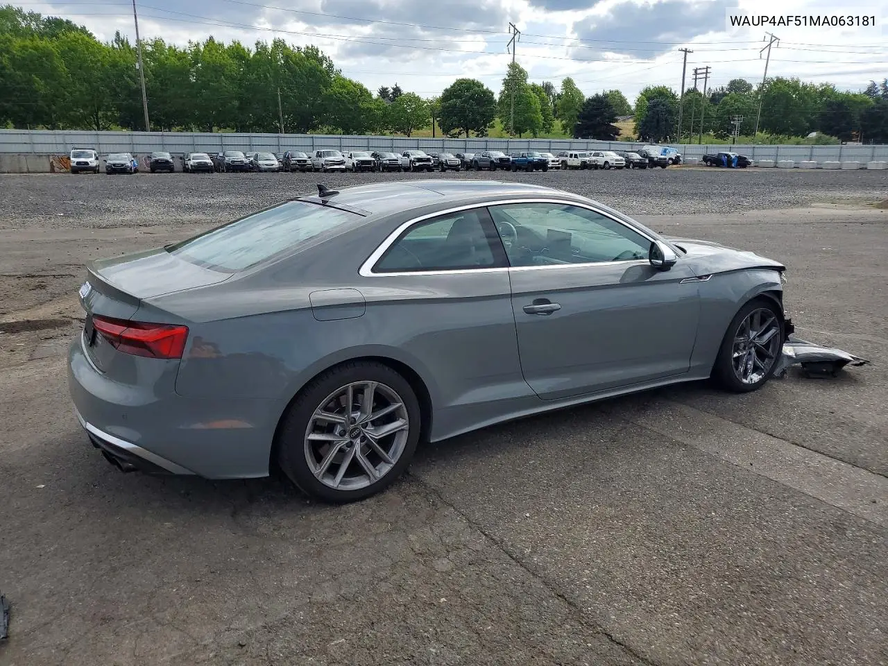 2021 Audi S5 Premium Plus VIN: WAUP4AF51MA063181 Lot: 54757366