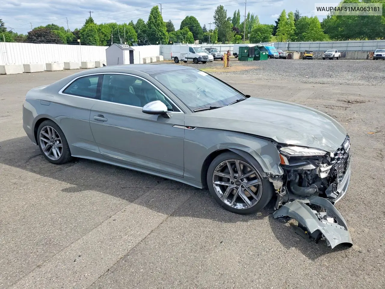 2021 Audi S5 Premium Plus VIN: WAUP4AF51MA063181 Lot: 54757366
