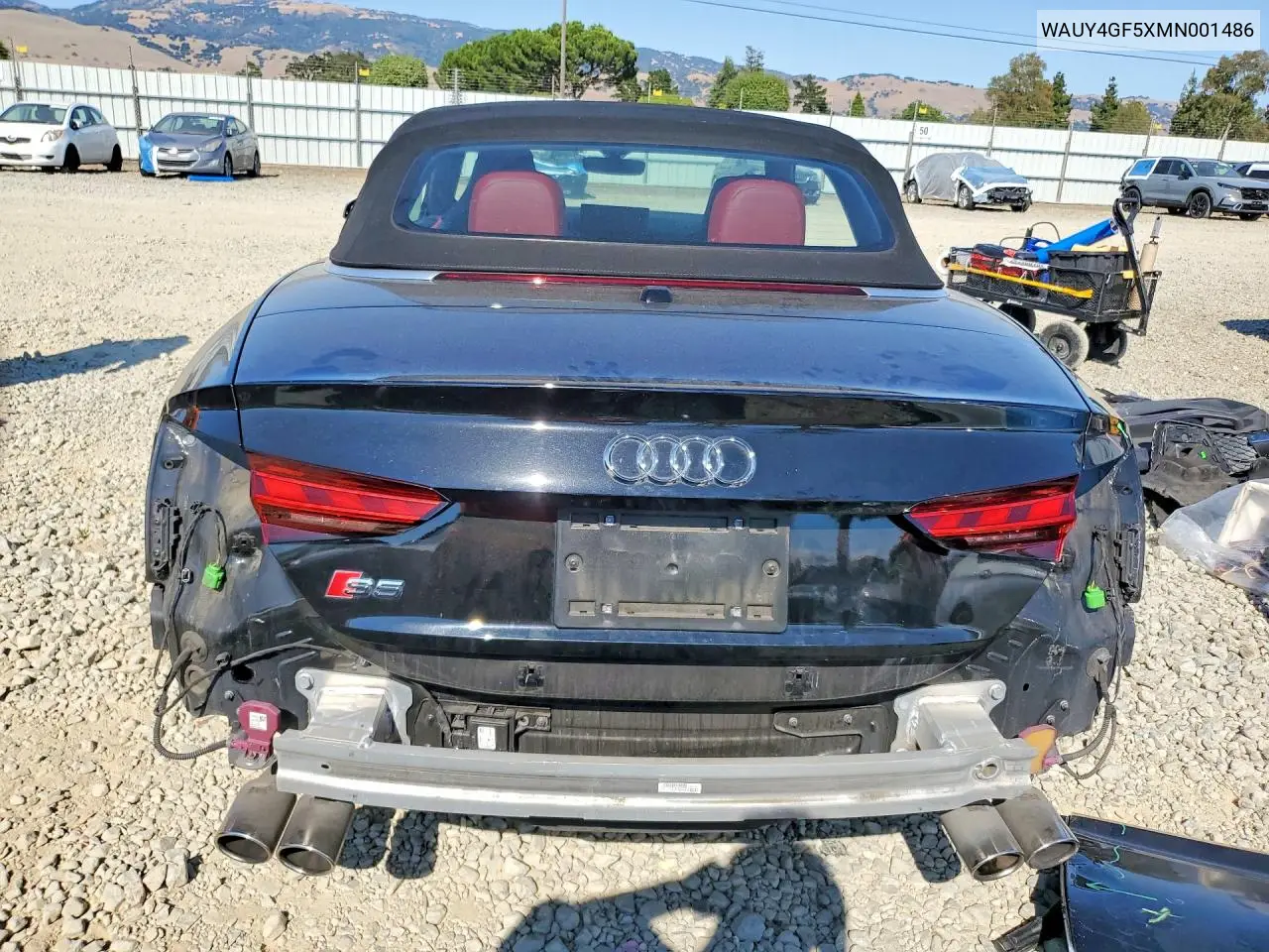 2021 Audi S5 Prestige VIN: WAUY4GF5XMN001486 Lot: 57914146