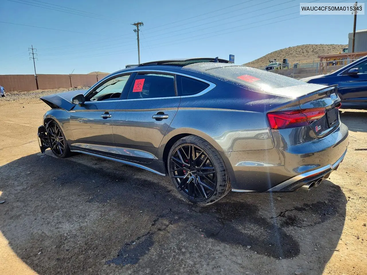 2021 Audi S5 Premium Plus VIN: WAUC4CF50MA015343 Lot: 60654186