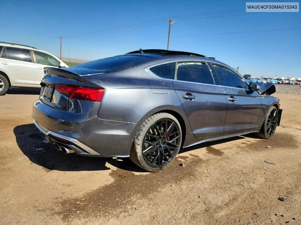 2021 Audi S5 Premium Plus VIN: WAUC4CF50MA015343 Lot: 60654186