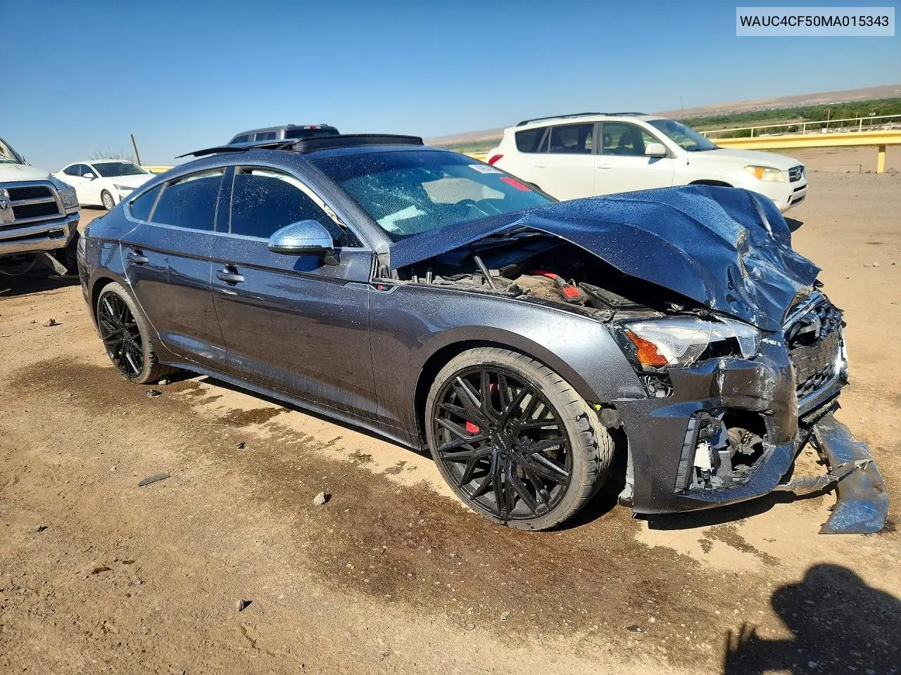 2021 Audi S5 Premium Plus VIN: WAUC4CF50MA015343 Lot: 60654186