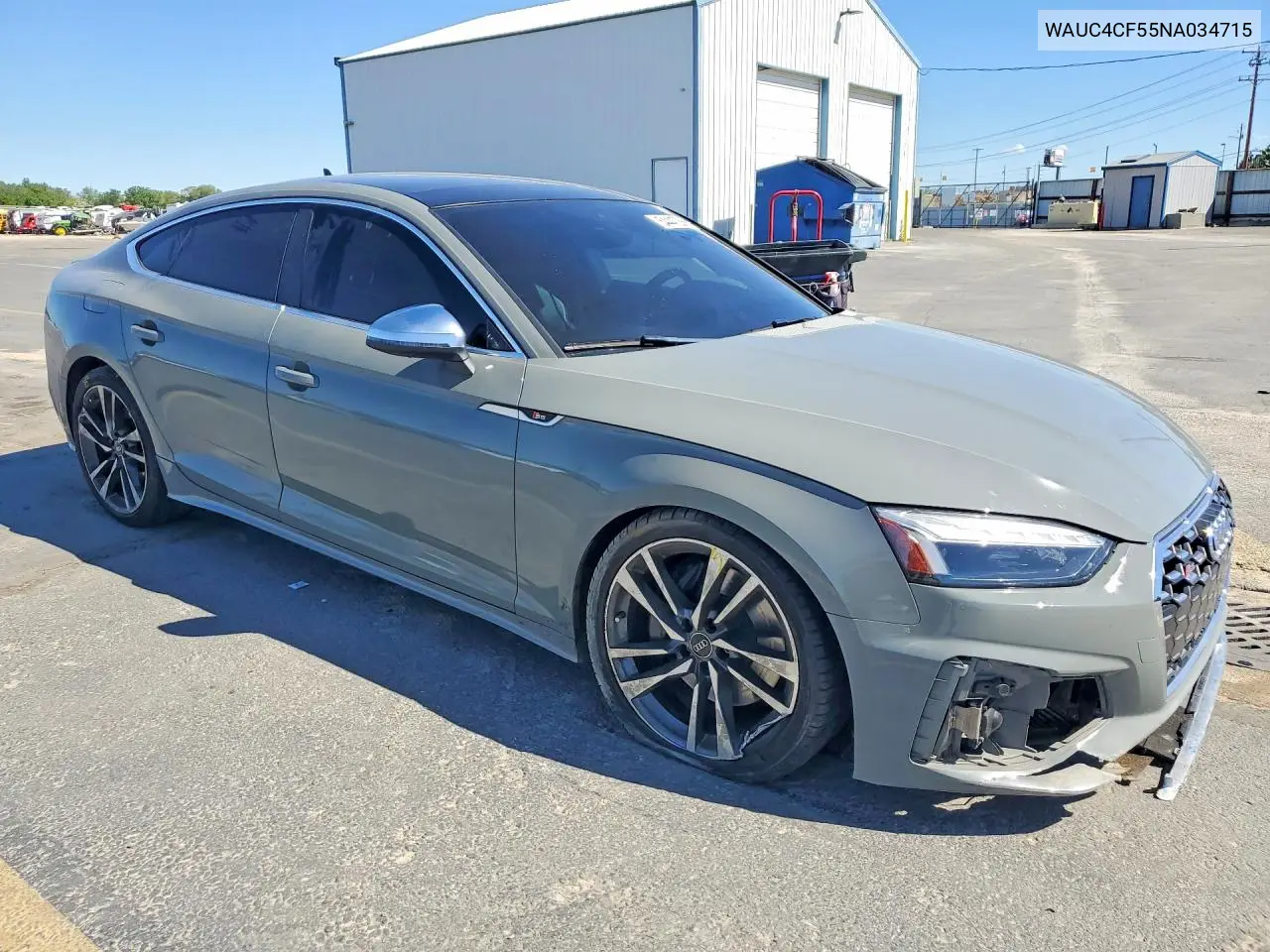 2022 Audi S5 Premium Plus VIN: WAUC4CF55NA034715 Lot: 54447386