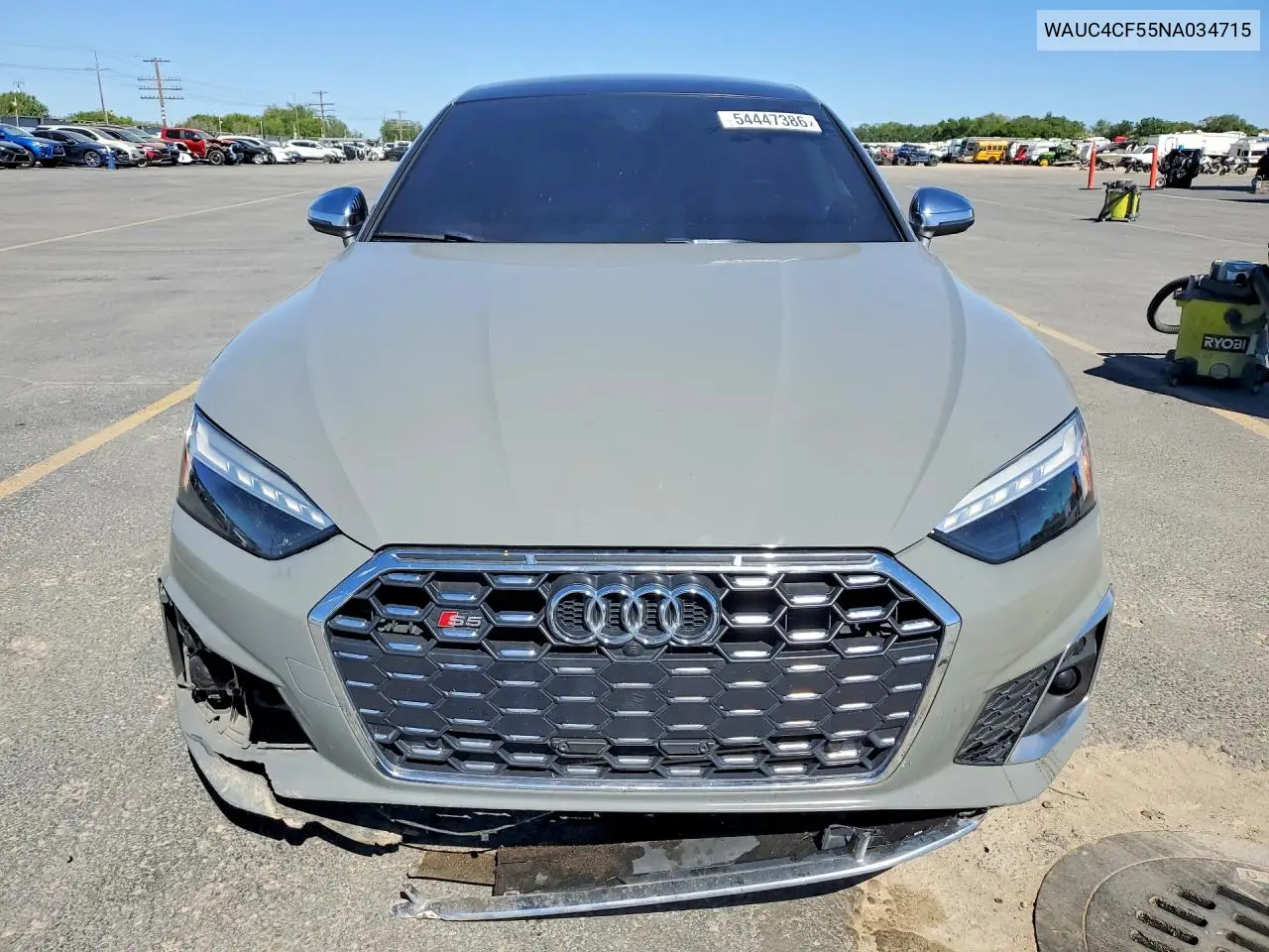 2022 Audi S5 Premium Plus VIN: WAUC4CF55NA034715 Lot: 54447386