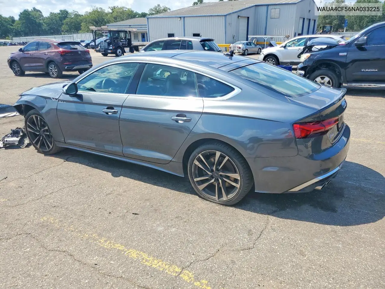 2022 Audi S5 Premium VIN: WAUA4CF56NA033225 Lot: 59191446