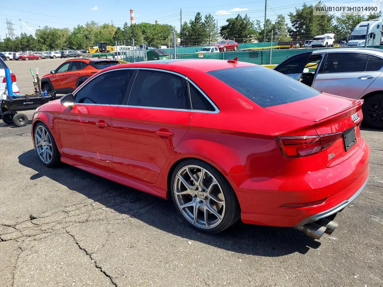 2017 Audi S3 Premium Plus VIN: WAUB1GFF3H1014990 Lot: 60880446